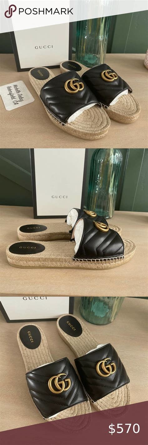 gucci slip on espadrilles|gucci marmont espadrille slides.